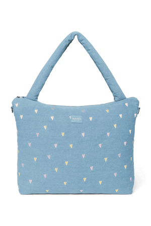 Studio Noos Denim Wickeltasche Light Blue Hearts in Hellblau