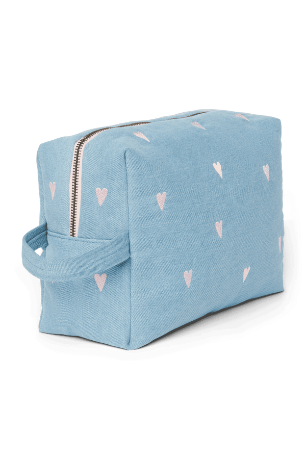 Studio Noos Necessaire Light Blue Hearts geöffnet