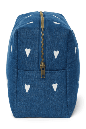 Reissverschluss des Studio Noos Necessaires Dark Blue White Hearts
