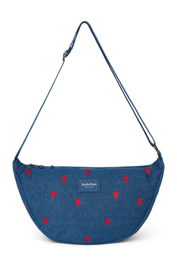 Studio Noos Denim Gürteltasche Dark Blue Red Hearts für Erwachsene