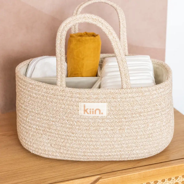 Organizer for diapers made of cotton rope 