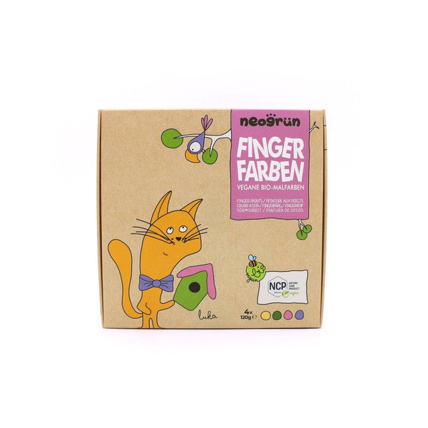 Set of 4 vegan organic finger paints "Luka"