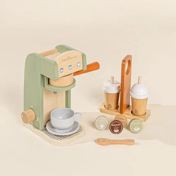 Wooden coffee machine set