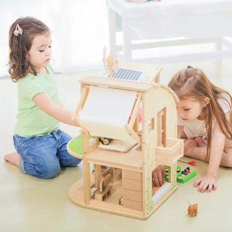 Eco-style dollhouse with furniture