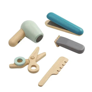 PlanToys Friseur-Spielset, Detail des Holz-Föhns