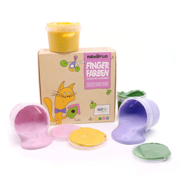 Set of 4 vegan organic finger paints "Luka"