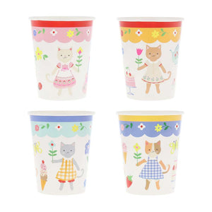 Meri Meri Partybecher Kitten Club – Detail des Katzendesigns