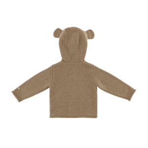 Merino-Strickjacke Matsie von Donsje mit Holzknöpfen, Detail