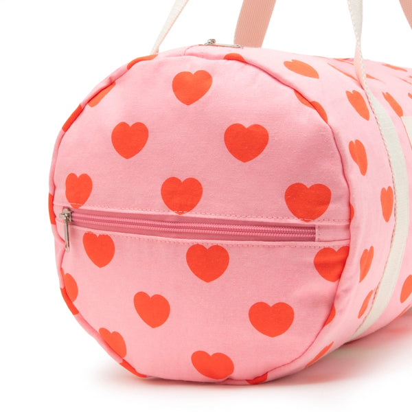 Bowling Bag with Hearts Pink