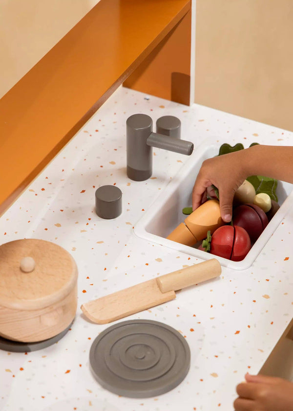 wooden play kitchen