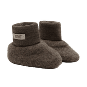 Merino Baby Booties Footies Brown Melange