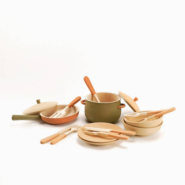 Herbal wooden dinnerware set