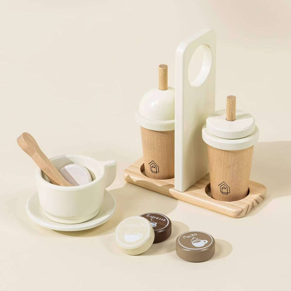 Wooden coffee machine set - foam