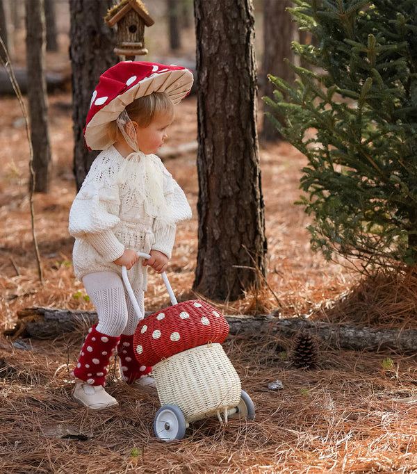 Rattan Mushroom Luggy Red