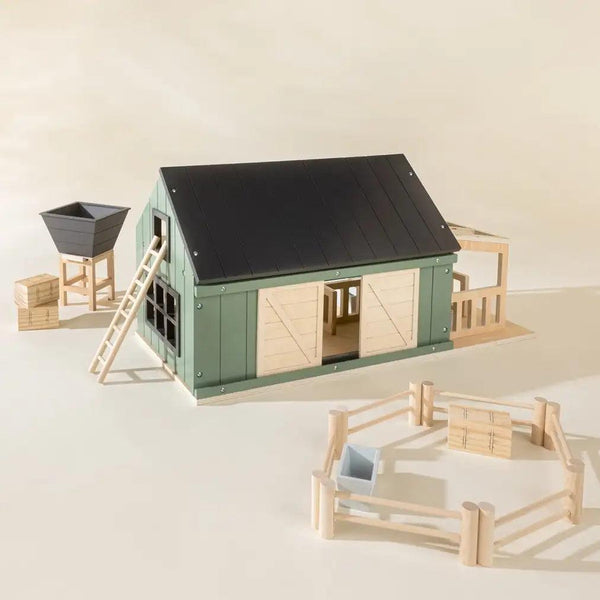 Wooden farmhouse and accessories set