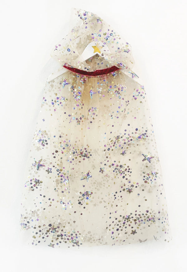 Multicolored fairy cape with sequins