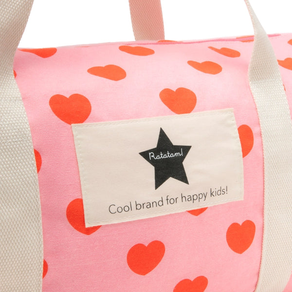 Bowling Bag with Hearts Pink