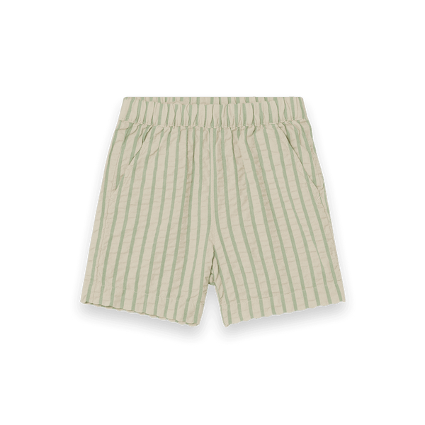 Garbo&Friends Seersucker Shorts Stripe Emerald | Shirt | Beluga Kids