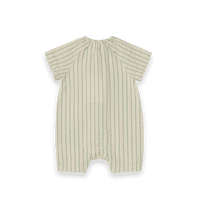 Garbo&Friends Seersucker Strampler Stripe Emerald | Strampler | Beluga Kids