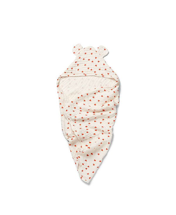 Dear April Babybadetuch Balou Little Love mit Bärenohren, 75 × 75 cm
