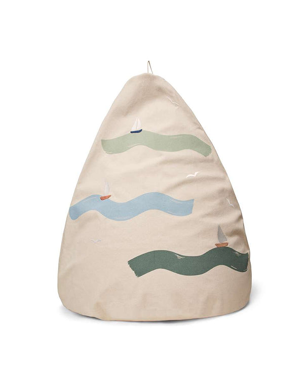 Dear April Sitzsack Bay Big Waves aus besticktem Canvas