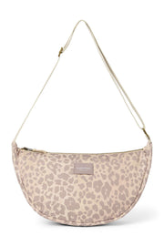Puffy adult belt bag, beige leopard print