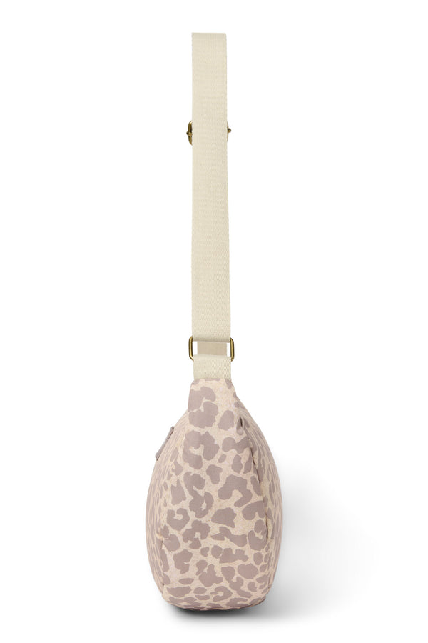 Puffy adult belt bag, beige leopard print