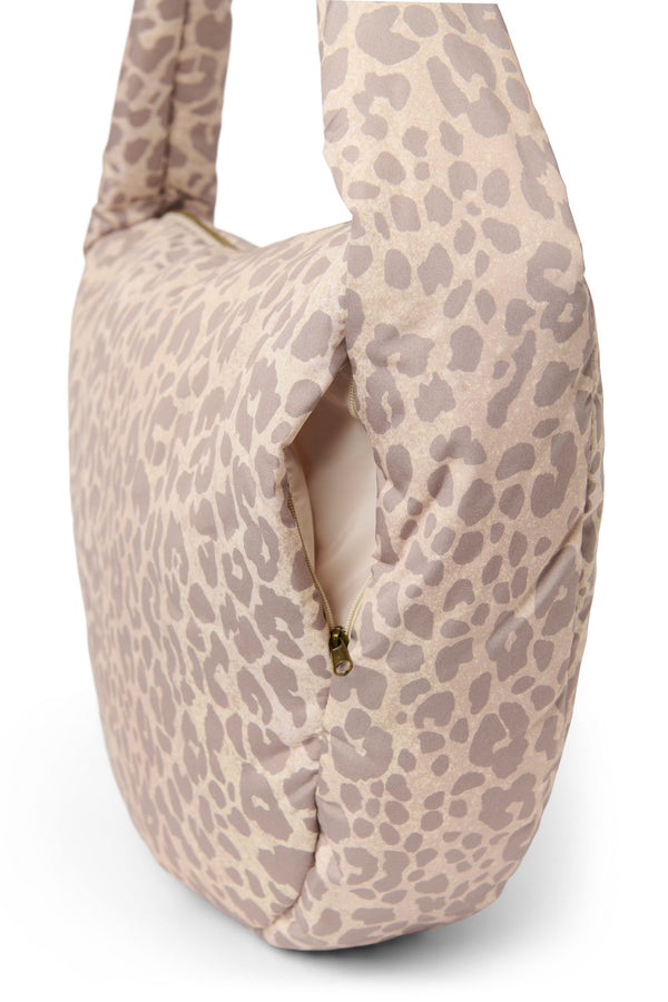 Puffy Cross Body Bag Beige Leopard