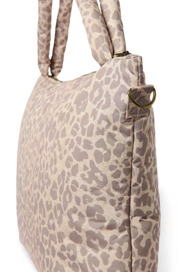 Puffy Diaper Bag Beige Leopard