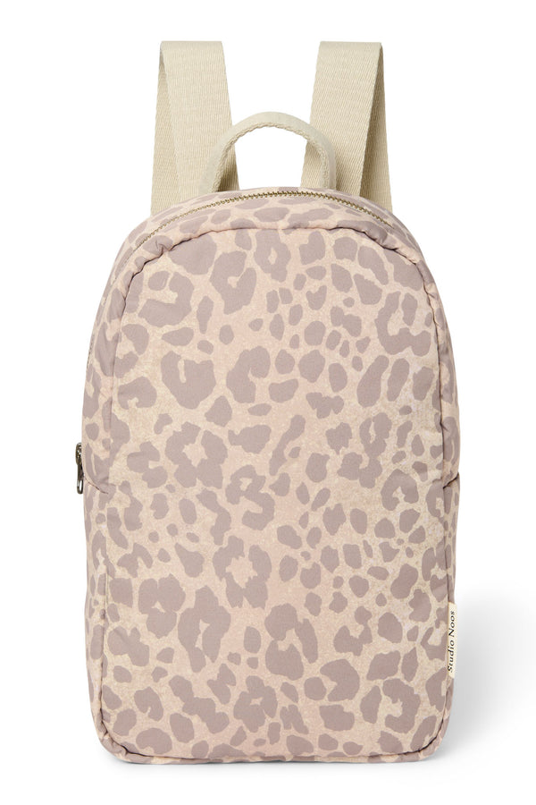 Puffy Mini Backpack Beige Leopard