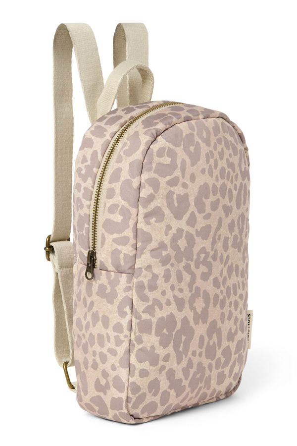 Puffy Mini Backpack Beige Leopard