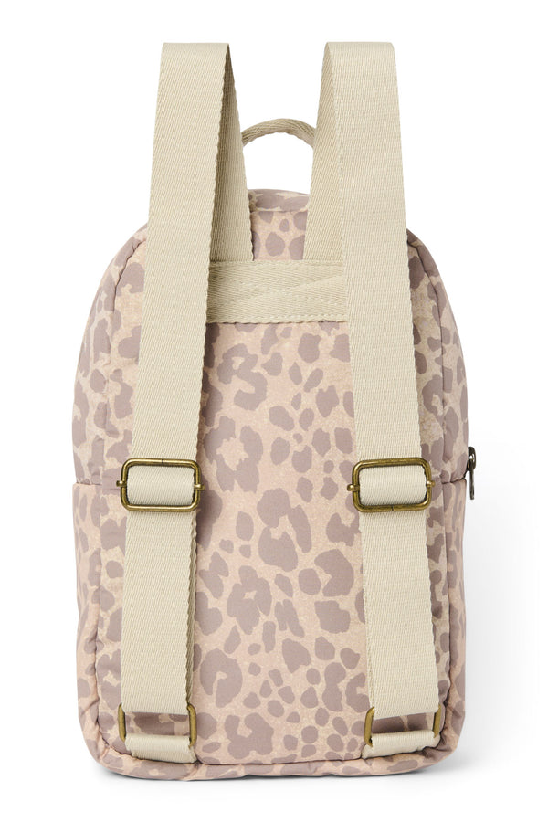 Puffy Mini Backpack Beige Leopard