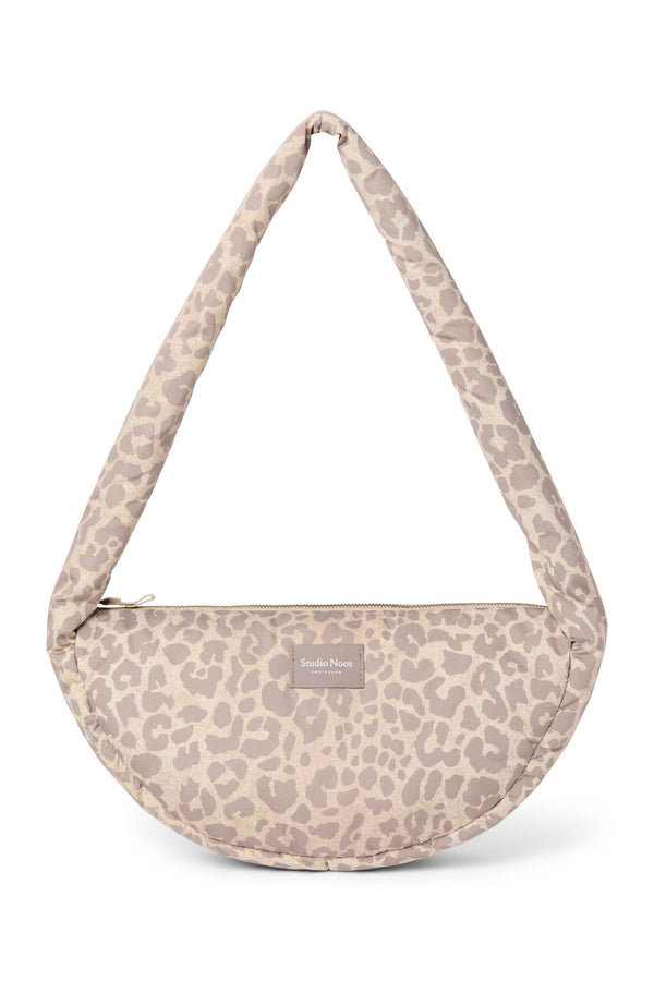 Puffy Mini Cross Body Bag Beige Leopard