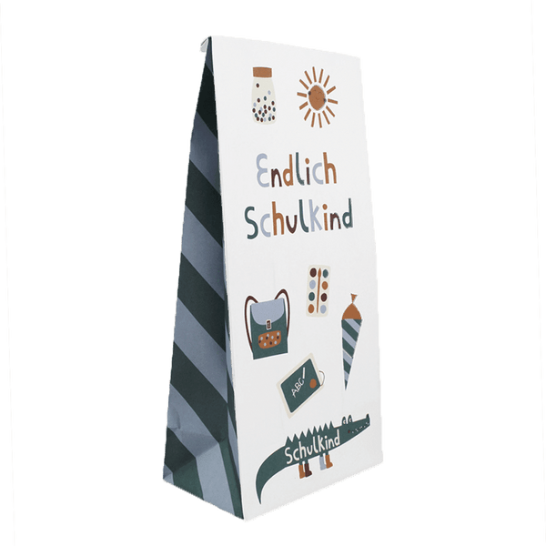 ava&yves Papiergeschenktüte Endlich Schulkind Krokodil | Geschenkverpackung | Beluga Kids
