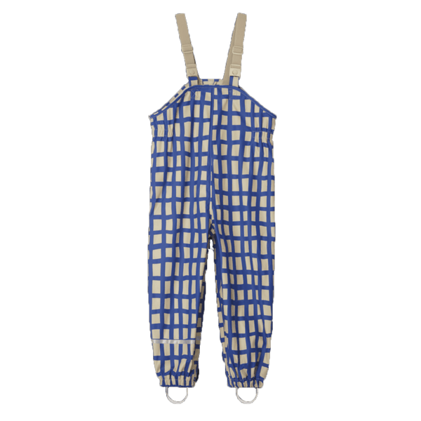 Lined rain trousers Plaid Cobalt