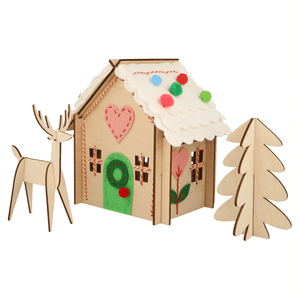 Meri Meri Stickerei Lebkuchenhaus aus Holz | Adventskalender | Beluga Kids