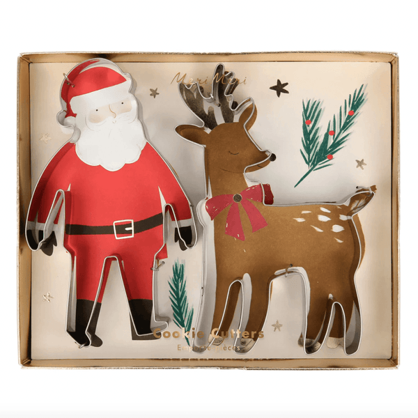 Cookie cutters with Santa and reindeer