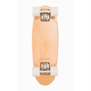 Hochelastische Rollen unter dem Banwood Board mit Navy-Streifen auf hellem Ahorn