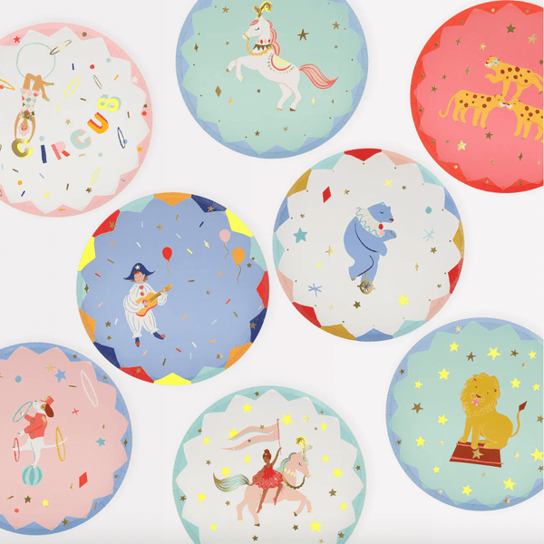 Circus party plates (8x)