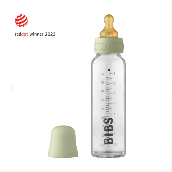 BIBS Babyflasche Glas Komplett-Set Sage | Milchflasche | Beluga Kids