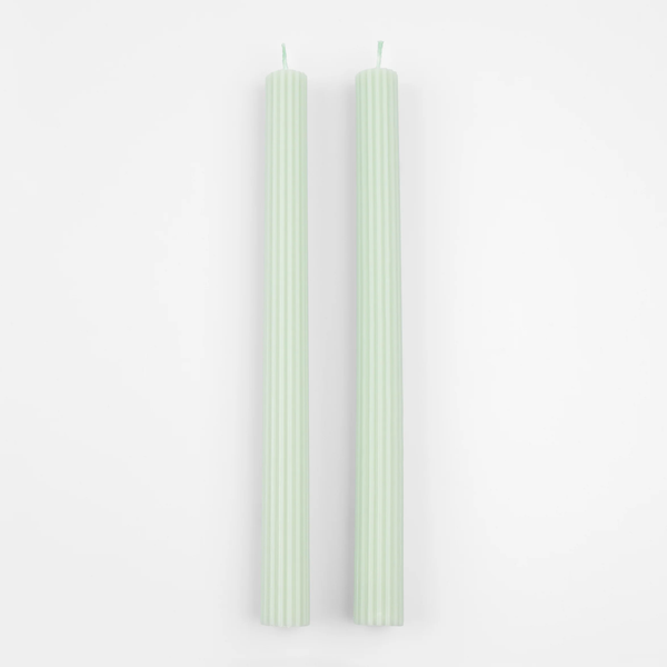 Table candles Sea Foam Green (2x)