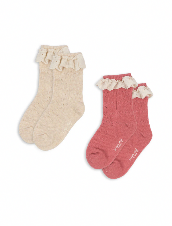 2-pack socks Pointelle Pink Mix