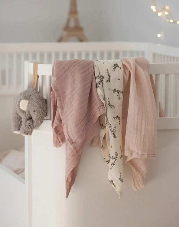 3-pack of muslin cloths Powder Blossom 