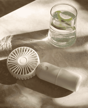 Moonboon Miniventilator Rose Cloud – Detailansicht des rosé Gehäuses