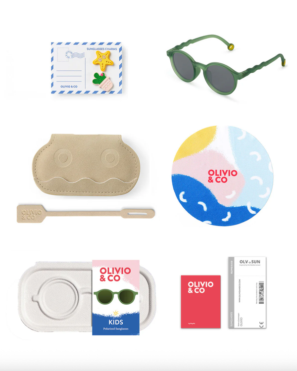 Kids Oval Sunglasses Olive Green