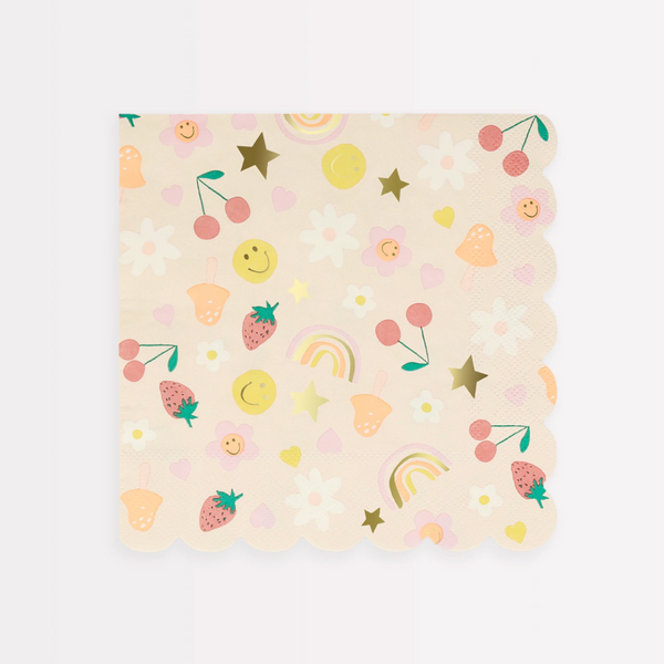 Happy Face Icons Napkins (16x)