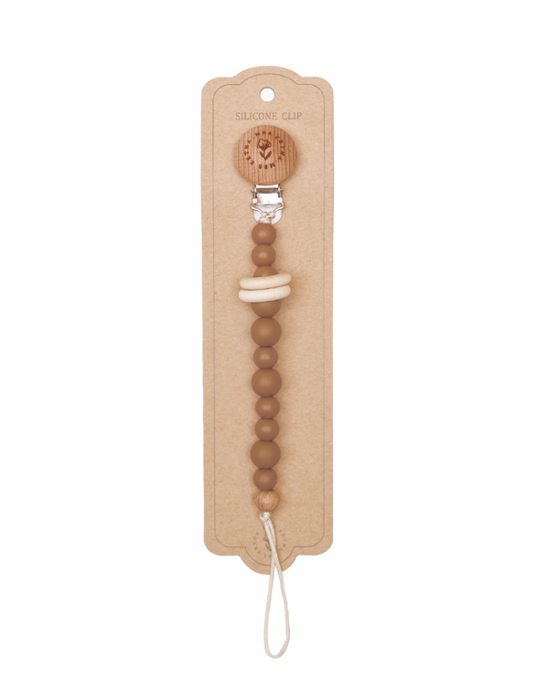 Pacifier chain Eva Taupe