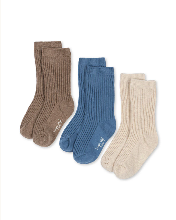 3-Pack Ribbed Socks Sleet Mix