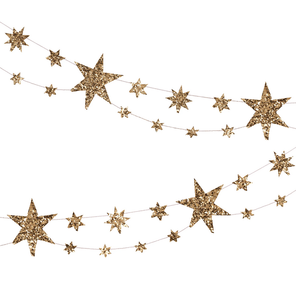 Sparkling Star Garland Gold