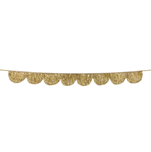 Gold tinsel shell garland